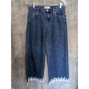 Gap1969 Jeans Womens 27 Wide Leg High Rise Bleached Dip Dye‎ Boho Festival